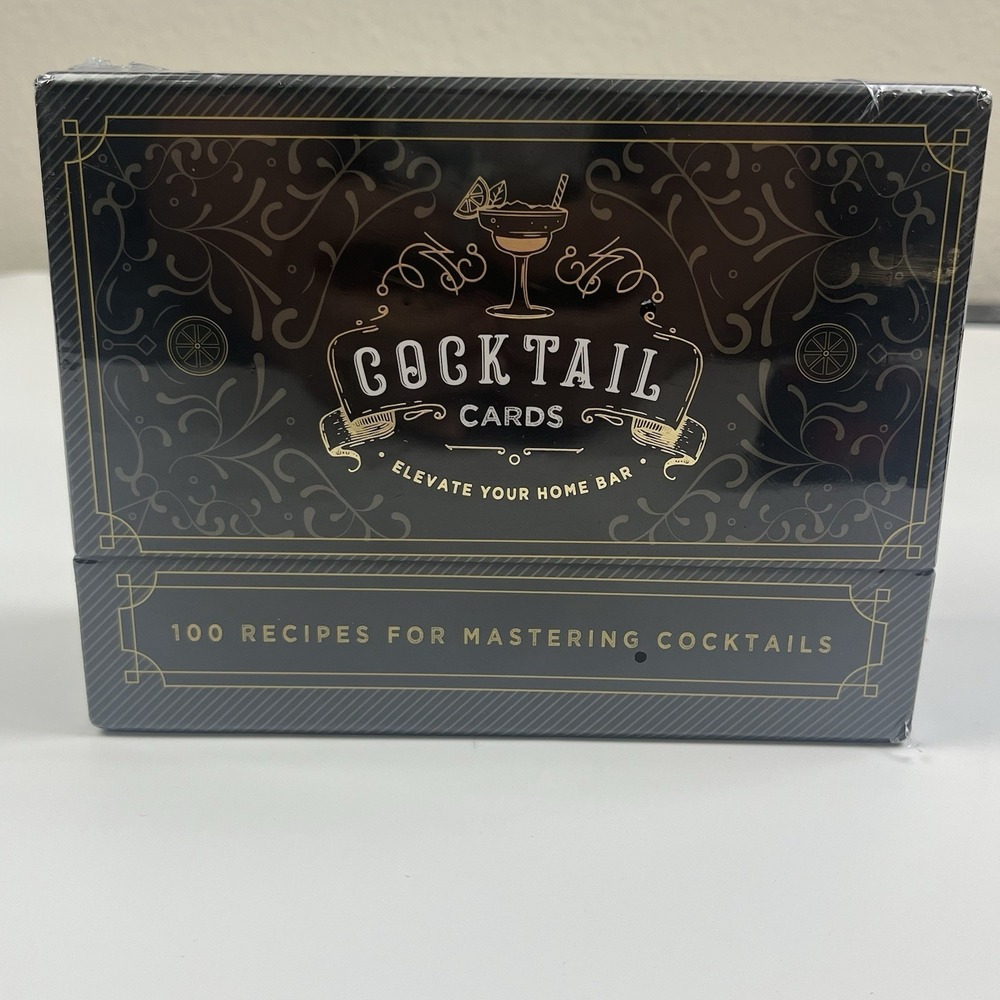 100 Cocktail Recipes to Master Cocktails in Bartender Cards NIB